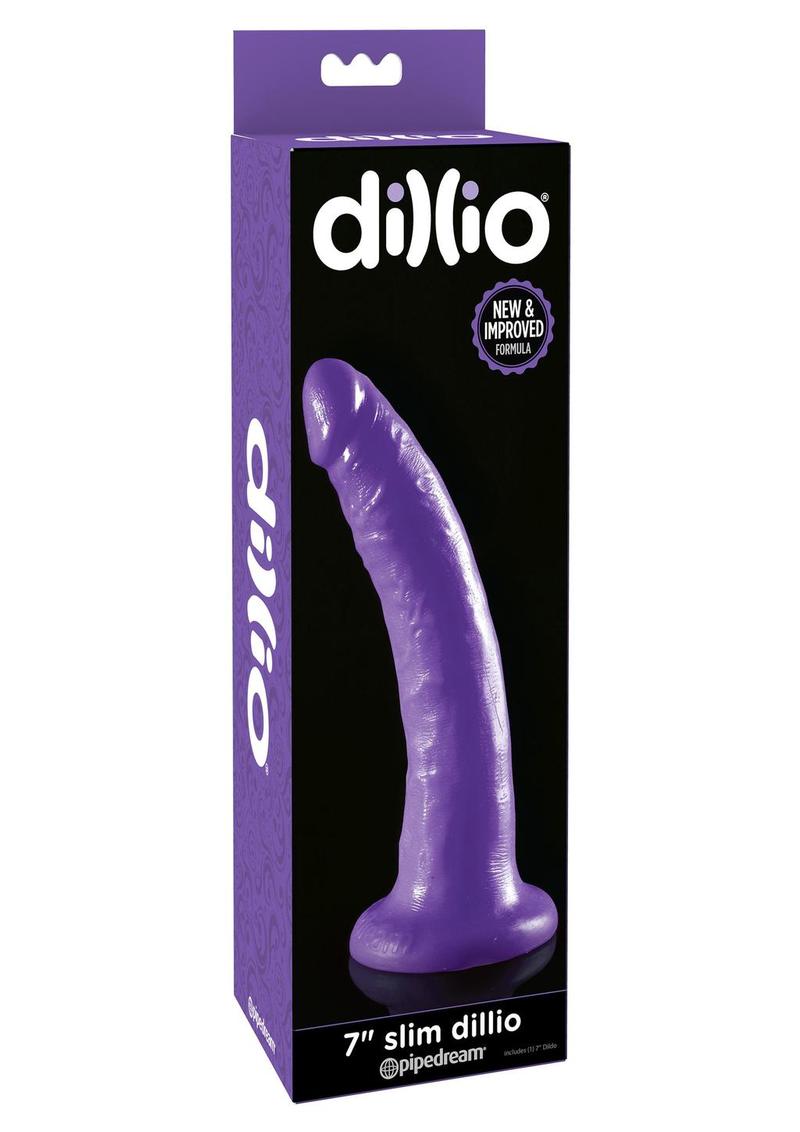 Dillio Realistic Slim Dildo Purple 7 Inches