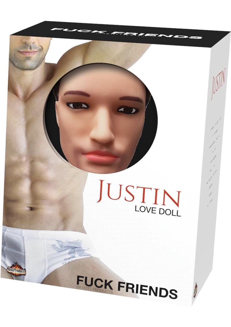 Muñeca inflable de amor Fuck Friends Justin con pene vibrador de color carne de 59 pulgadas