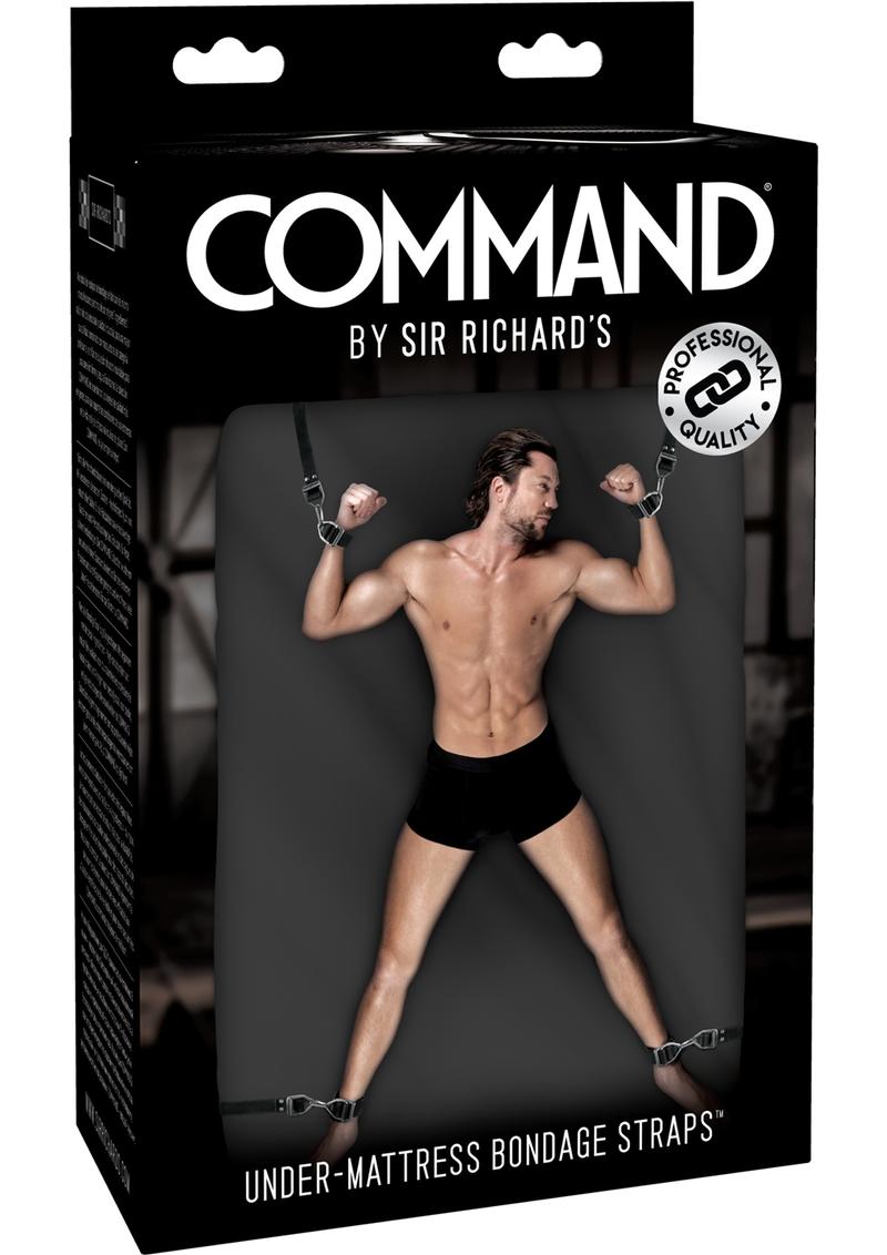 Sir Richard`s Command Under Mattress Bondage Straps Black And Stainless Steel