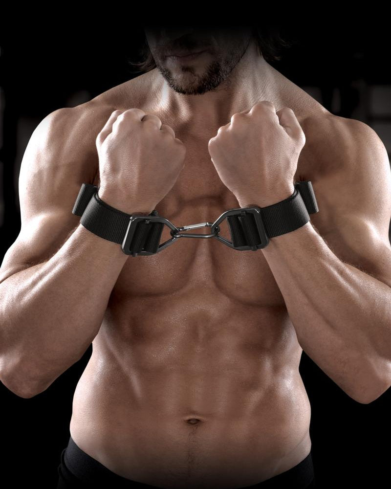 Sir Richard`s Command Heavy Duty Cuffs Black And Stainless Steel