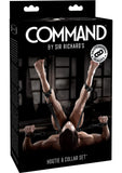 Sir Richard`s Command Hogtie and Collar Set Black And Stainless Steel