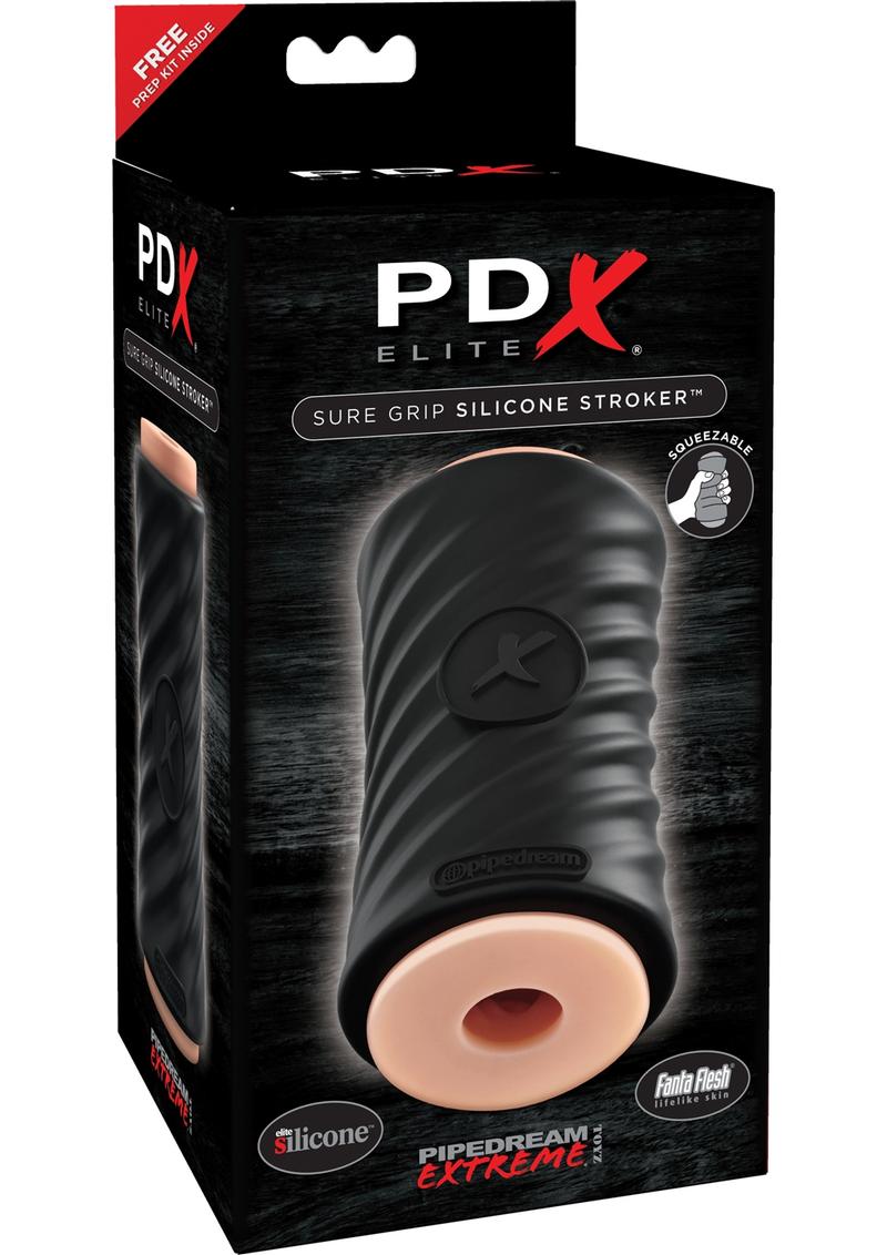 PDX Elite Sure Grip Silicone Stroker Masturbator Black