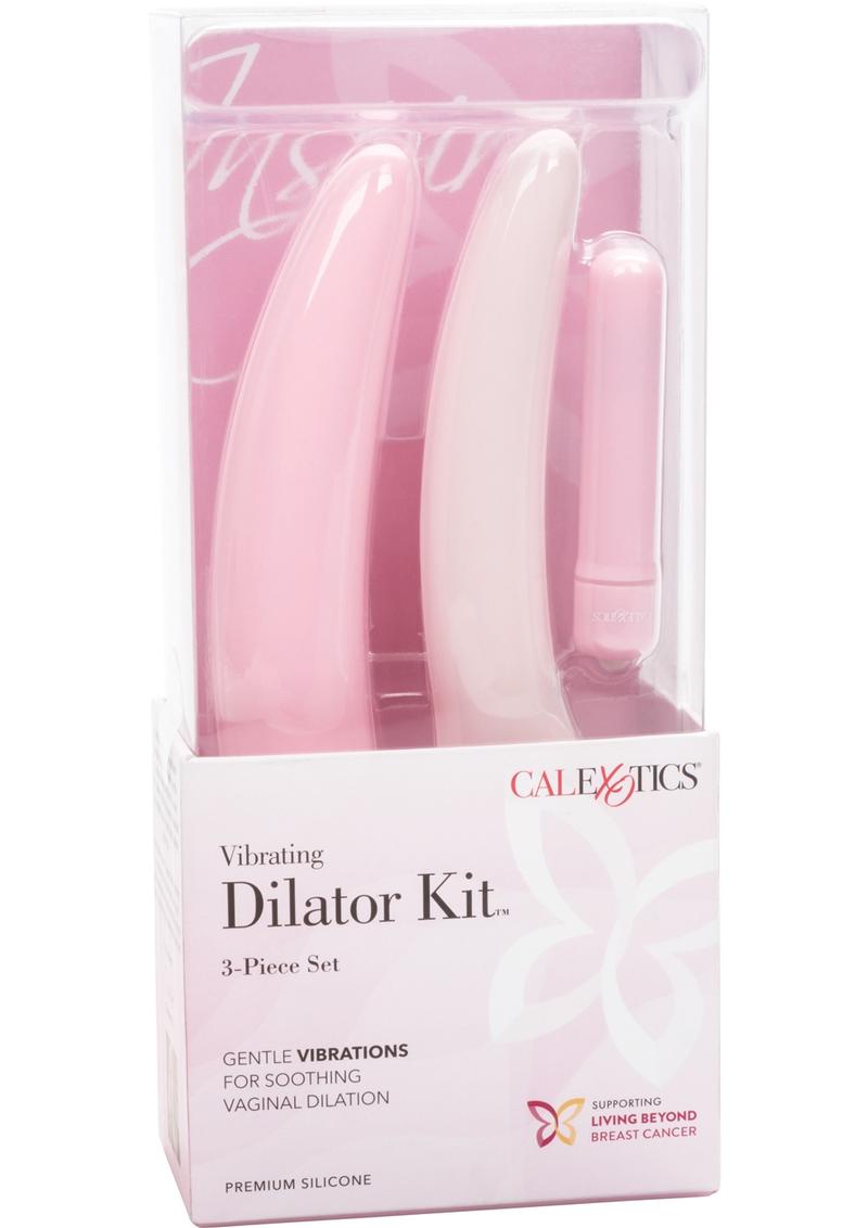 Kit de dilatador vibratorio de silicona Inspire, resistente al agua, color rosa, juego de 3 piezas