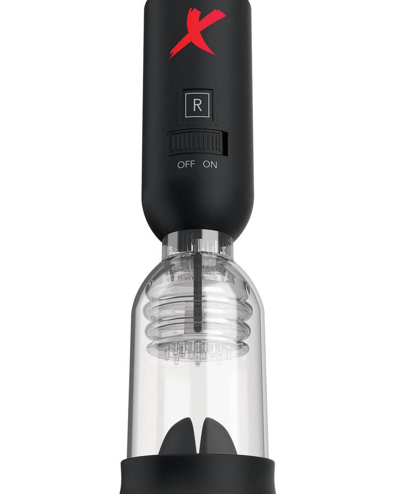PDX Elite Tip Teazer Power Pump Vibrating Silicone Penis Pump Black
