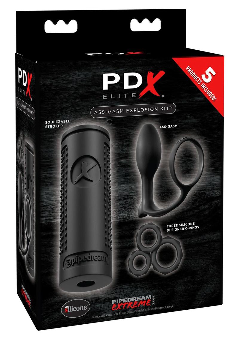 Kit de explosión PDX Elite Ass-Gasm de silicona negra