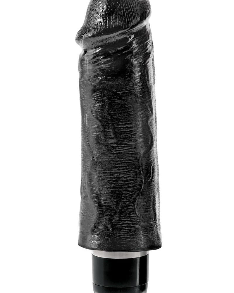 King Cock Vibrating Stiffy Realistic Dildo Waterproof Black 5 Inch