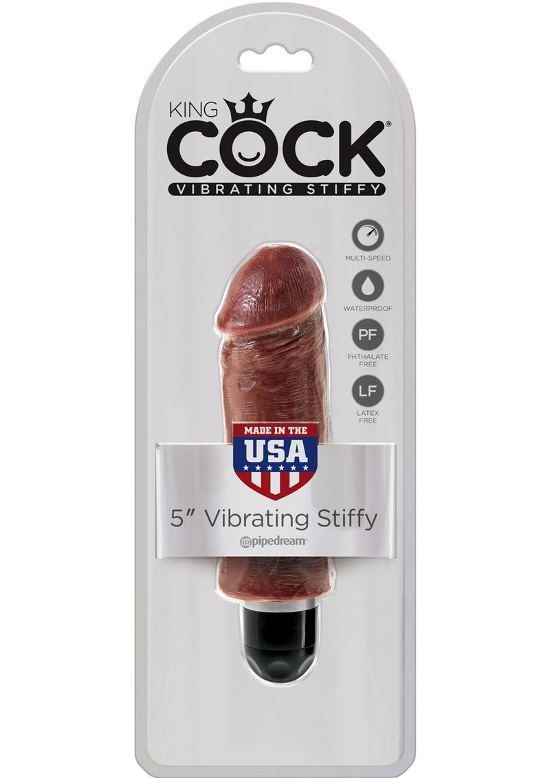 King Cock 5 Vibrating Stiffy Brown