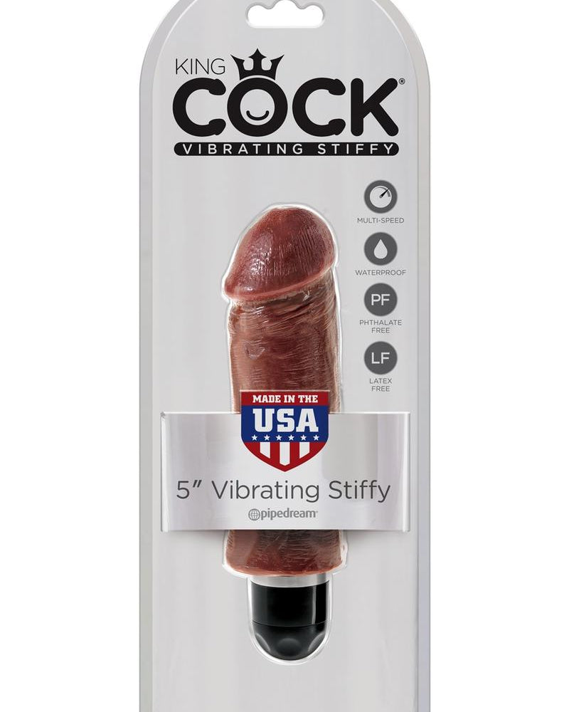King Cock 5 Vibrating Stiffy Brown
