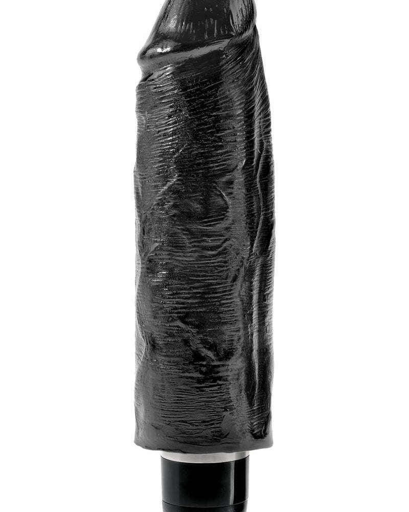King Cock Vibrating Stiffy Realistic Dildo Waterproof Black 6 Inch
