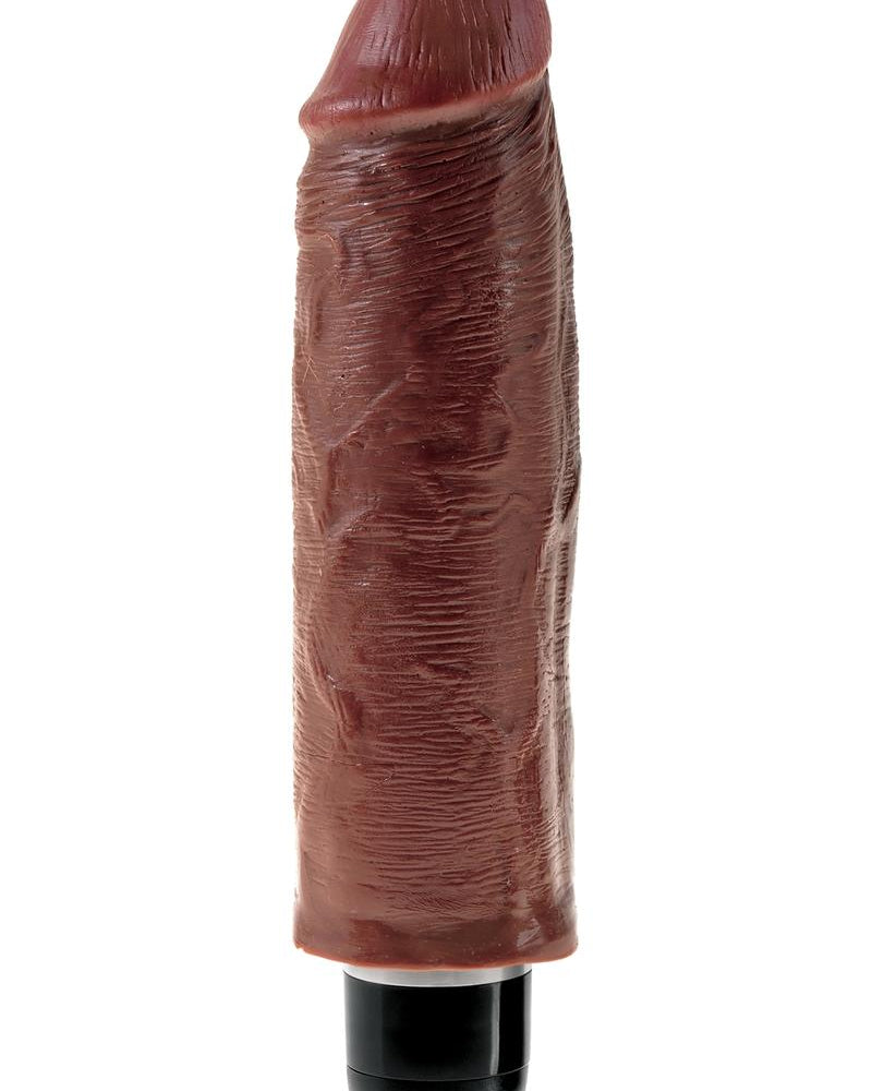 King Cock Vibrating Stiffy Realistic Dildo Waterproof Brown 6 Inch