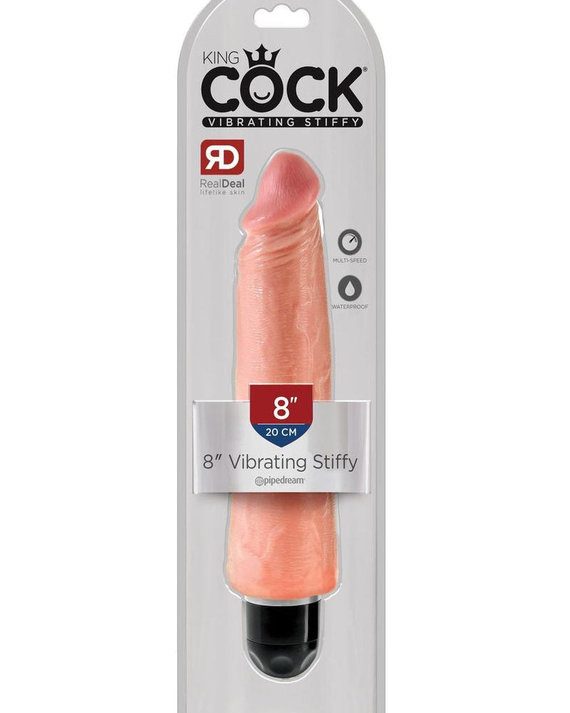 Consolador realista rígido y vibrante King Cock resistente al agua de 8 pulgadas
