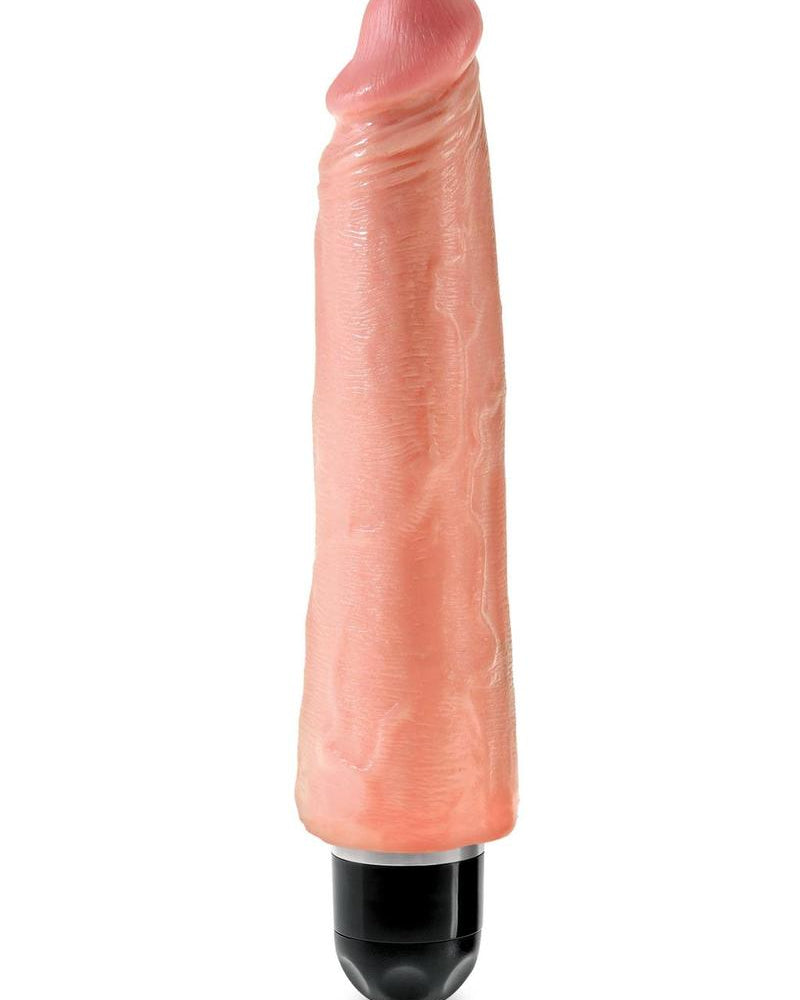 Consolador realista rígido y vibrante King Cock resistente al agua de 8 pulgadas