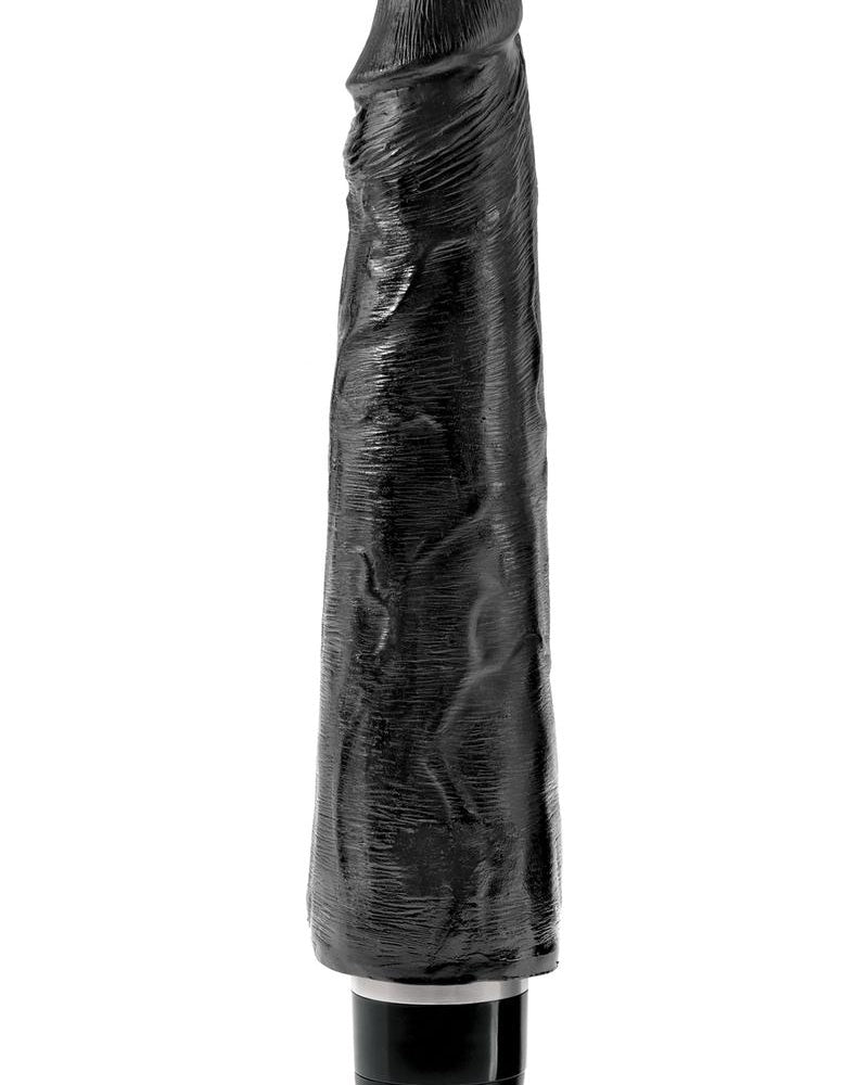 Consolador realista rígido y vibrante King Cock, resistente al agua, color negro, 9 pulgadas