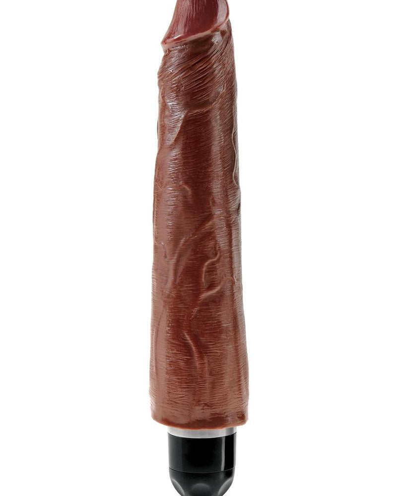 Consolador realista rígido y vibrante King Cock, resistente al agua, color marrón, 9 pulgadas