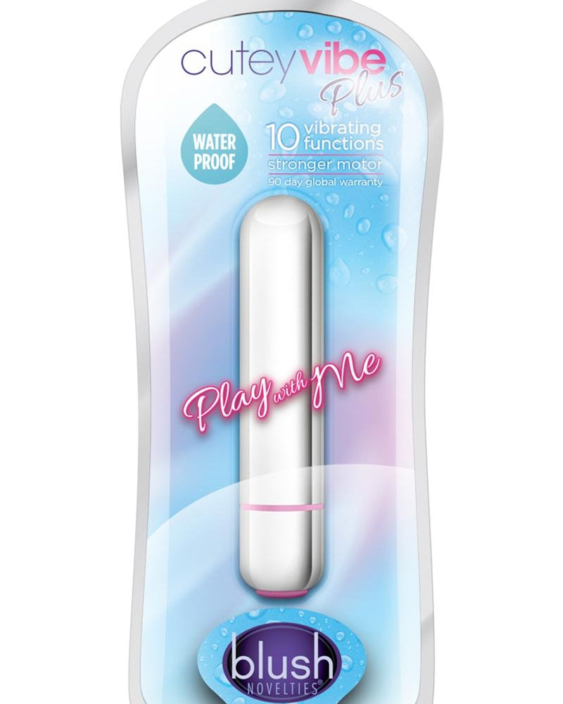 Vibrador Play With Me Cutey Plus Bullet resistente al agua, color plateado, 3,5 pulgadas