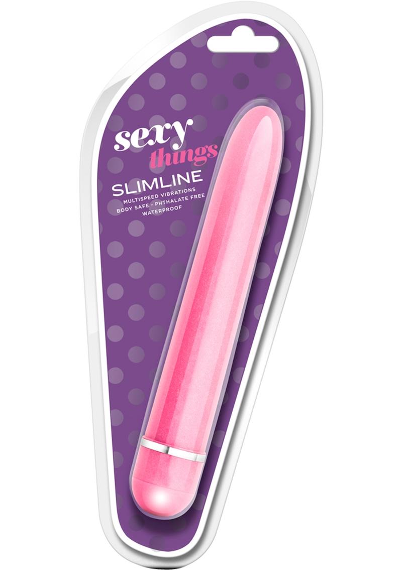 Vibrador Sexy Things Slimline Multispeed resistente al agua, color rosa, 7 pulgadas