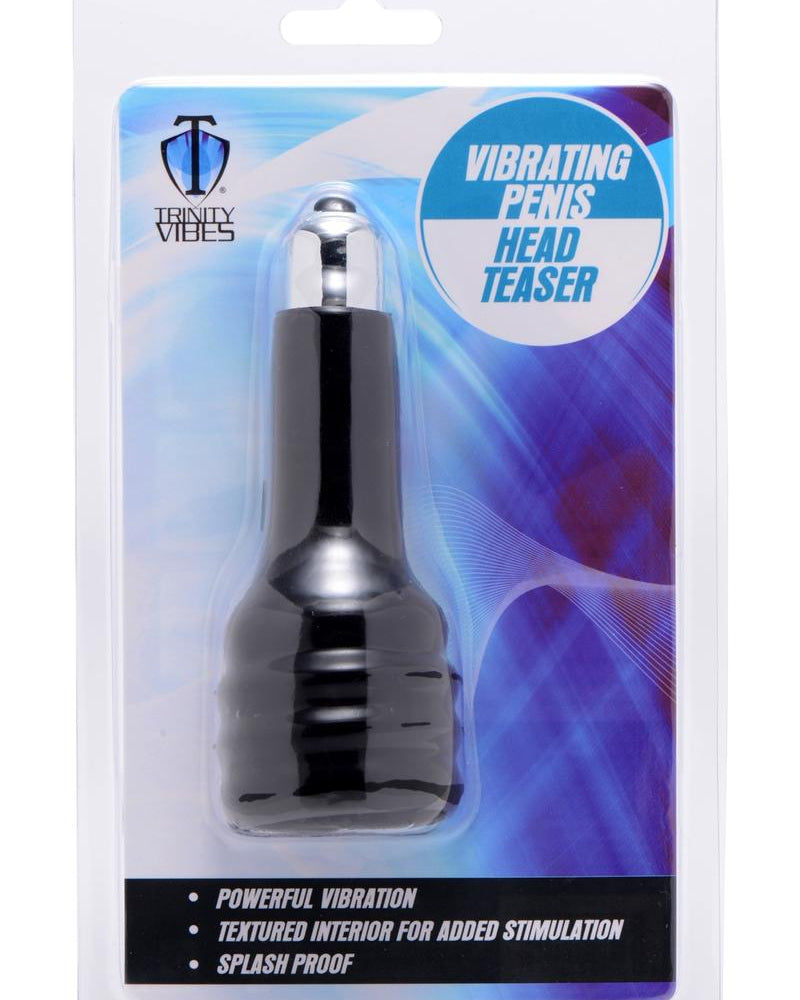 Cabezal vibrador para pene Trinity Vibes, resistente a salpicaduras, color negro