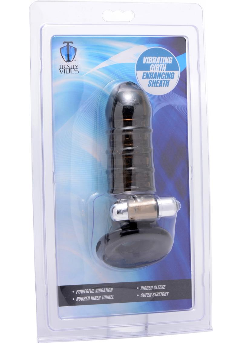 Trinity Vibes Vibrating Girth Enhancing Sheath Ribbed Sleeve Black