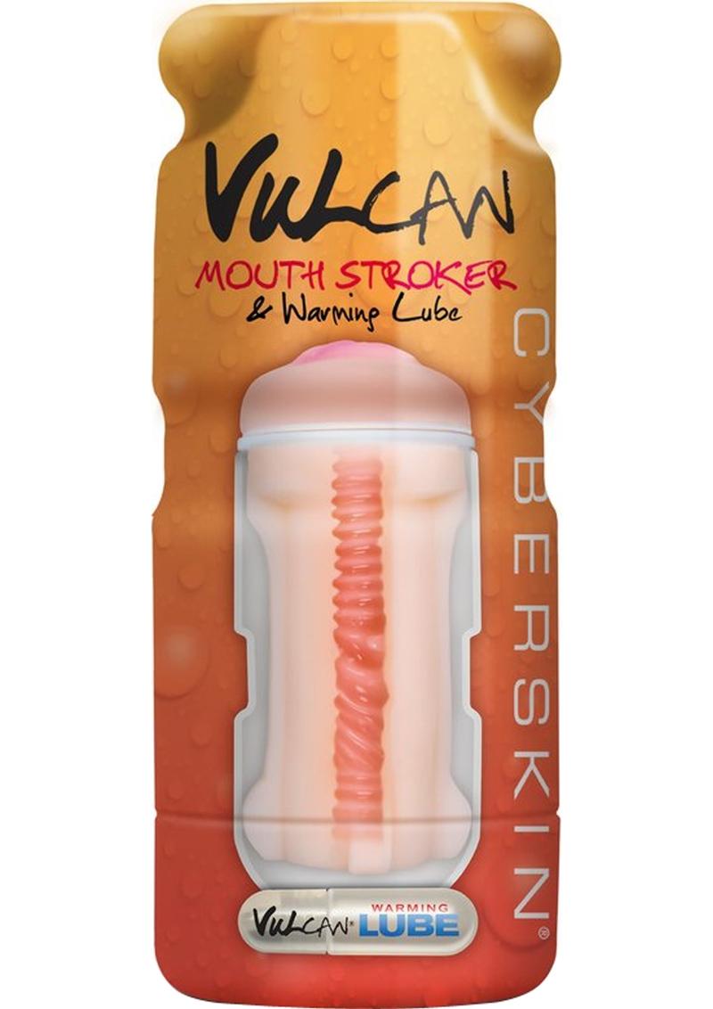 Cyberskin Vulcan Mouth Stroker And Warming Lube Waterproof Flesh 6.25 Inch