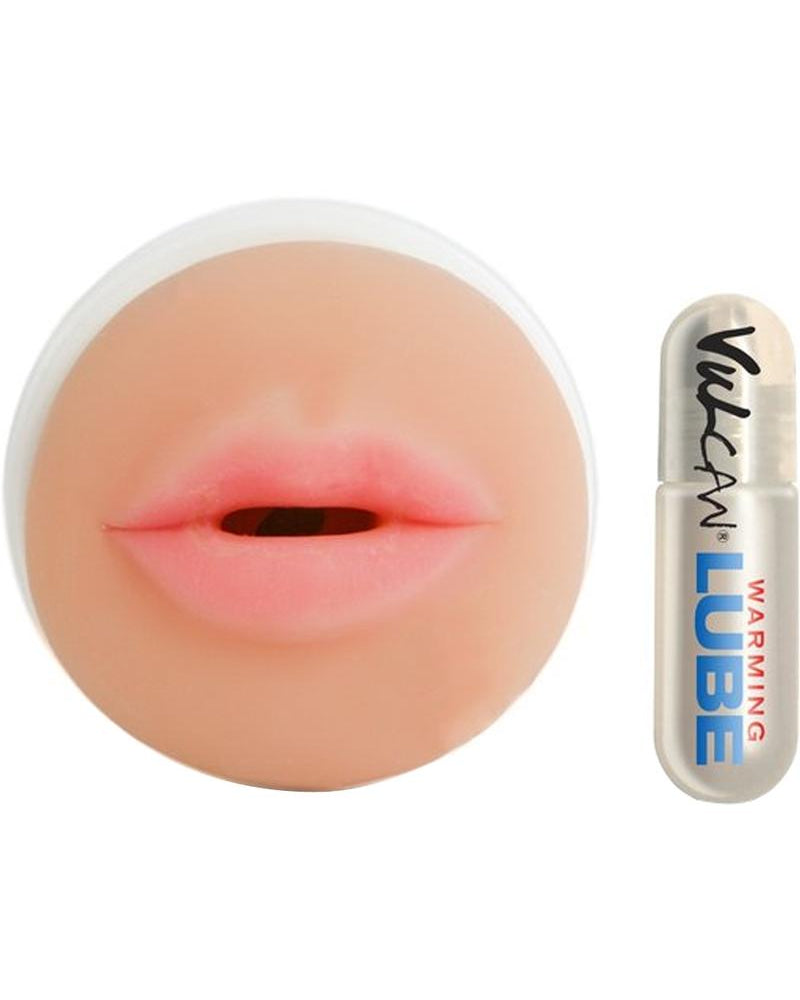 Cyberskin Vulcan Mouth Stroker And Warming Lube Waterproof Flesh 6.25 Inch