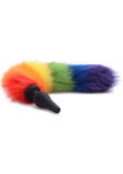 Tailz Rainbow Tail Silicone Anal Plug Multicolor Fur 18 Inch