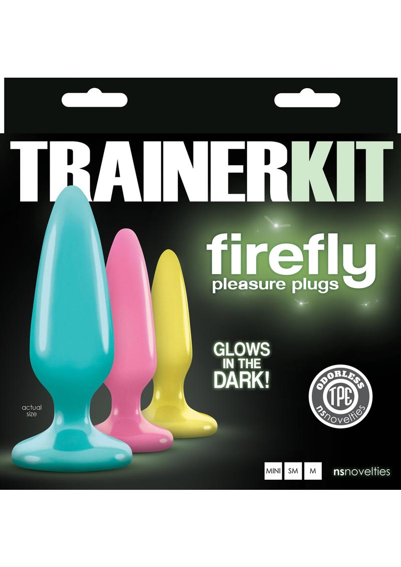 Firefly Pleasure Plugs Trainer Kit Assorted Glow In The Dark Colors 3 Each Per Set