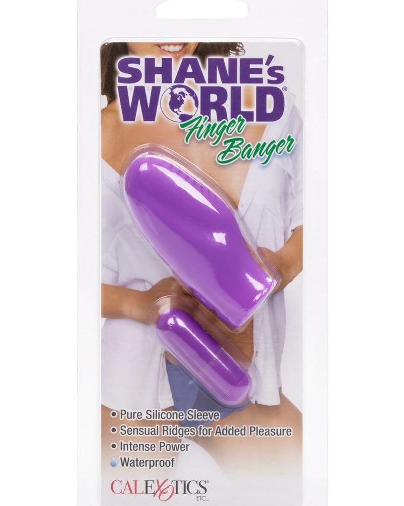 Vibrador de silicona para dedos Shane`s World, resistente al agua, morado