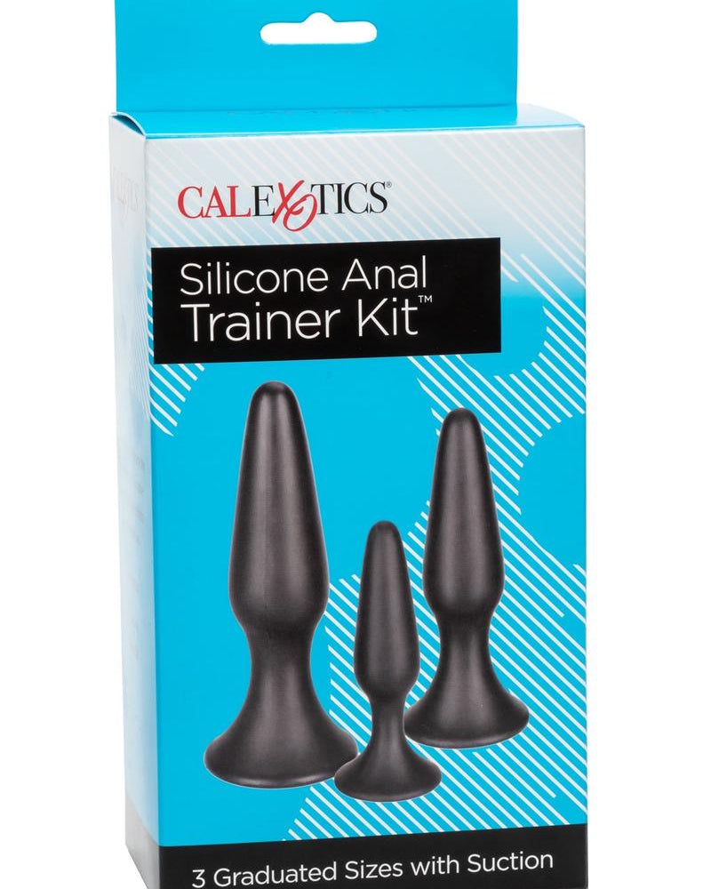 Silicone Anal Trainer Kit Black 3 Sizes