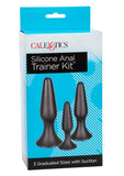 Kit de entrenamiento anal de silicona negro, 3 tamaños