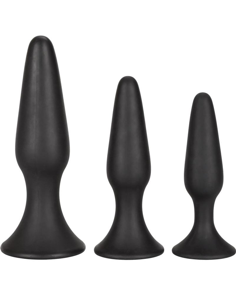Silicone Anal Trainer Kit Black 3 Sizes