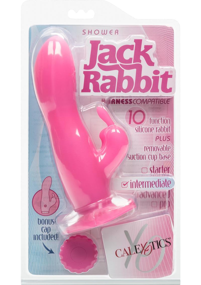 Vibrador de silicona resistente al agua con 10 funciones de Jack Rabbit para ducha, color rosa, 5 pulgadas