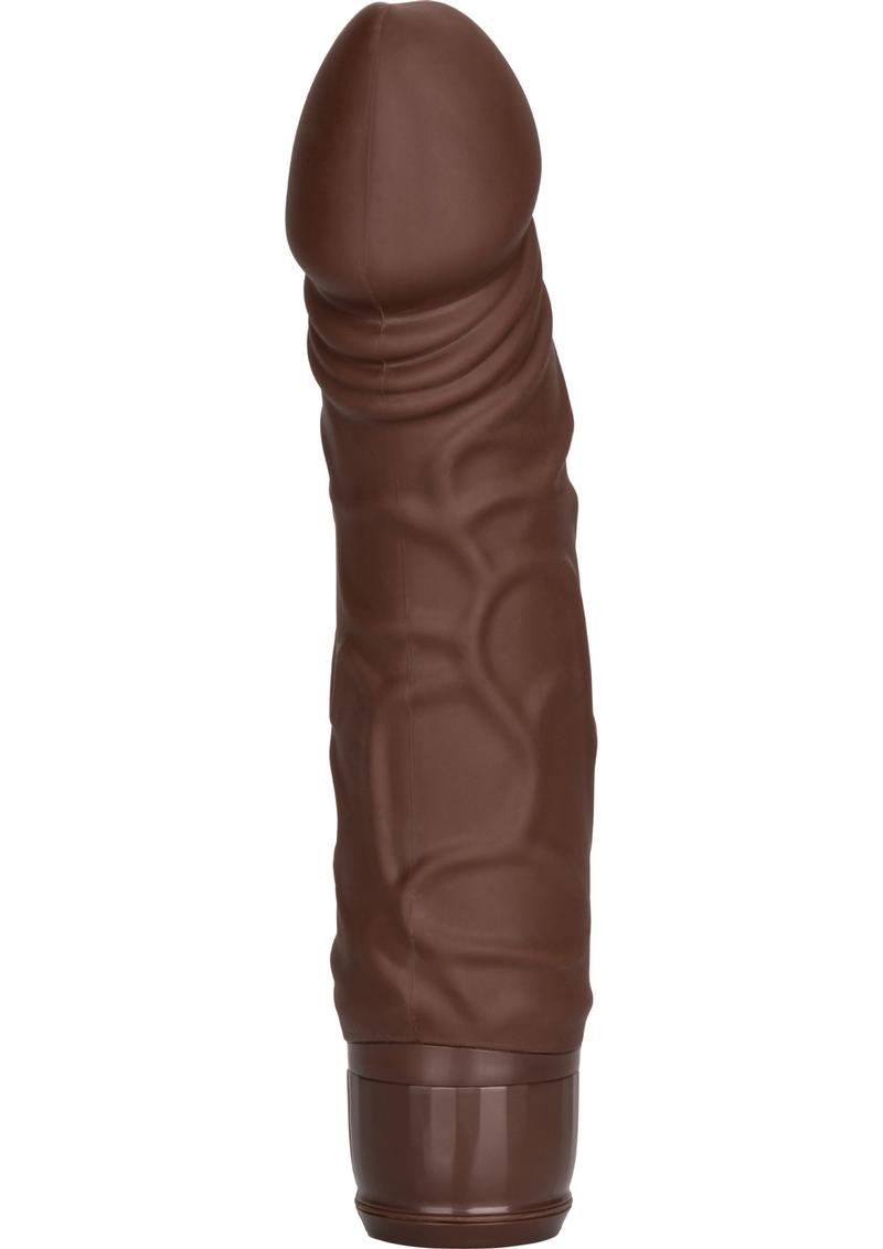 Stud Silicone Woody Realistic Vibrator Waterproof Brown 6.5 Inch