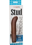 Stud Silicone Chubby G Vibrating Dong Waterproof Brown 6.75 Inch