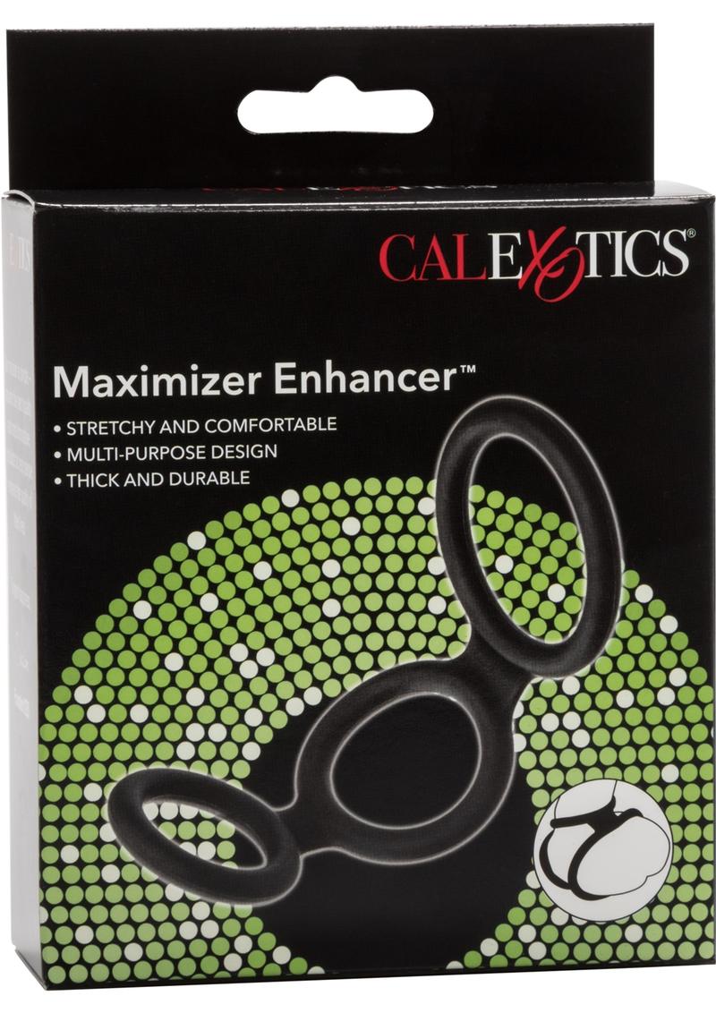 Anillo para el pene de silicona para mejorar la erección y el escroto Maximizer Enhancer, color negro