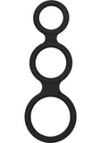 Anillo para el pene de silicona para mejorar la erección y el escroto Maximizer Enhancer, color negro