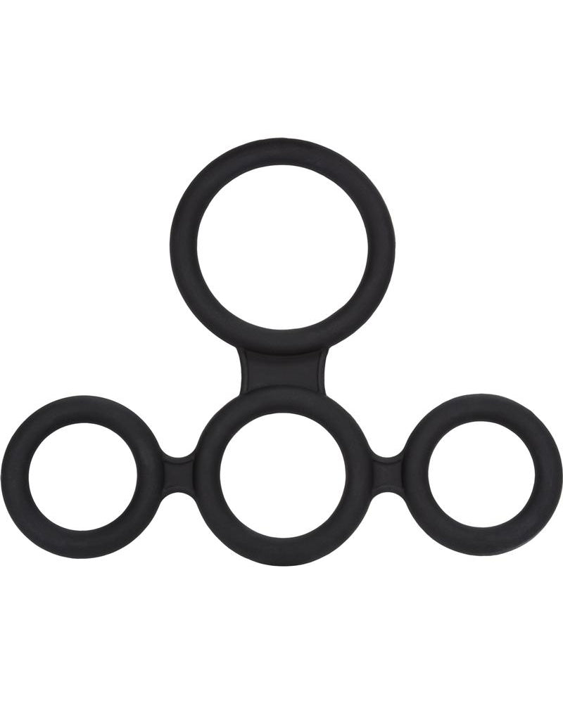 Anillo para el pene de silicona para mejorar la erección y el escroto Big Man's Spreader, color negro