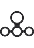 Big Man`s Spreader Silicone Erection And Scrotum Enhancer Cock Ring Black