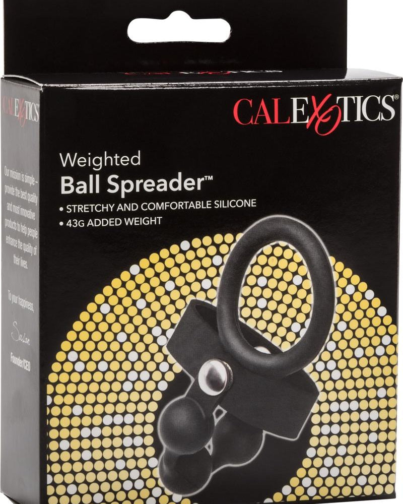 Weighted Ball Spreader Silicone Cockring Black
