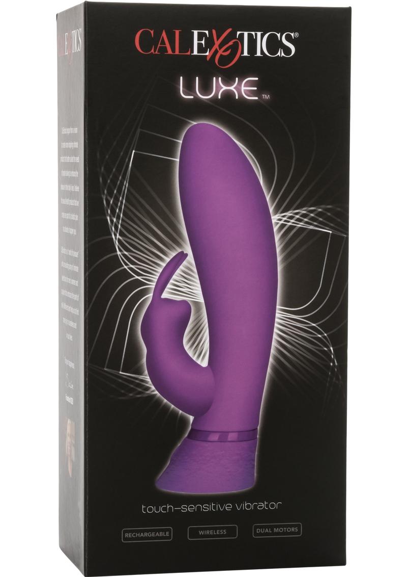 Luxe Touch Sensitive Rechargeable Silicone Vibrator Waterproof Purple 6.5 Inch