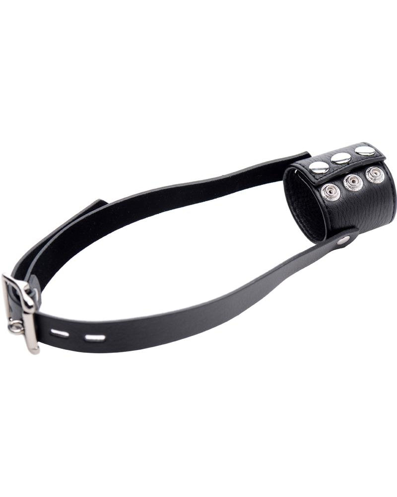 Mordaza negra con bolas en la boca