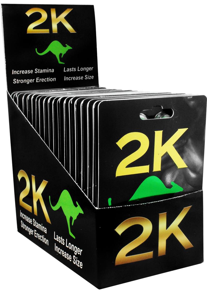 Kangaroo 2K For Men Sexual Enhancer Supplement 2 Pill Pack 36 Packs Per Counter Display