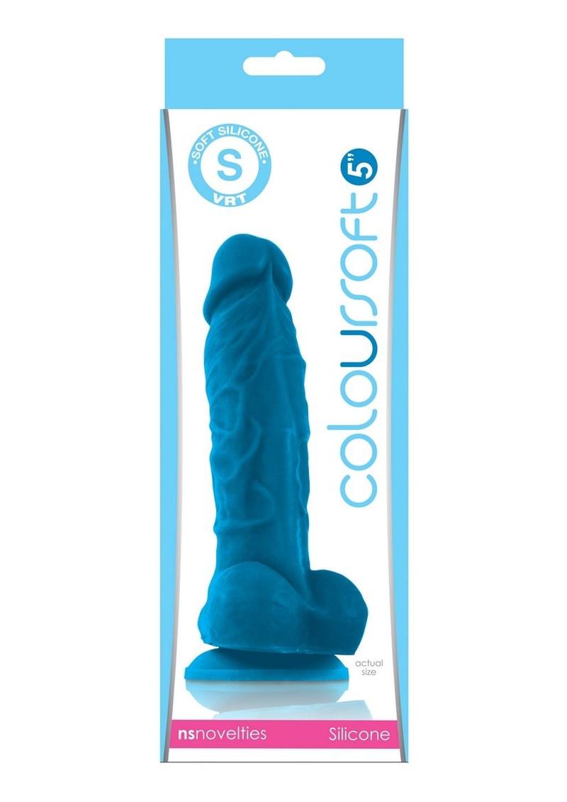 Coloursoft Silicone Realistic Dong Blue 5 Inch