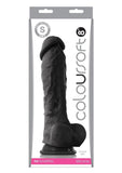 Coloursoft Silicone Realistic Dong Black 8 Inch