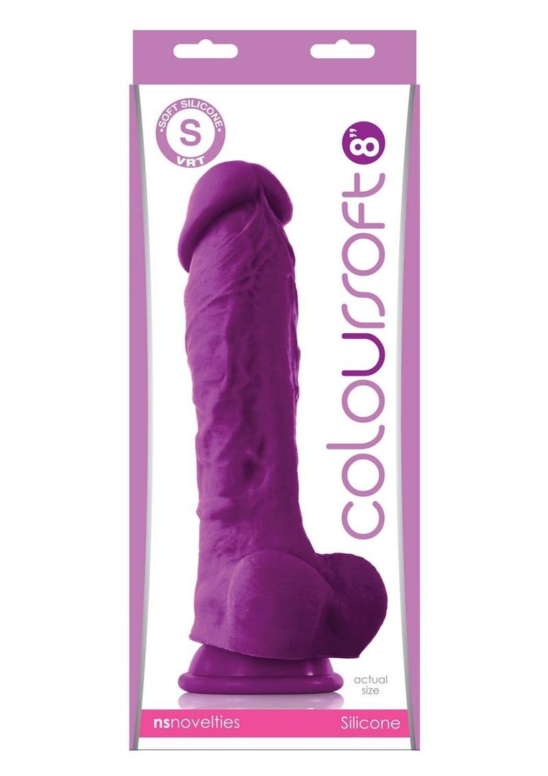 Coloursoft Silicone Realistic Dong Purple 8 Inch