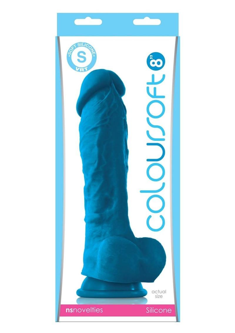 Coloursoft Silicone Realistic Dong Blue 8 Inch