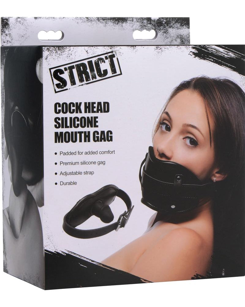 Strict cock Head Silicone Mouth Gag Black