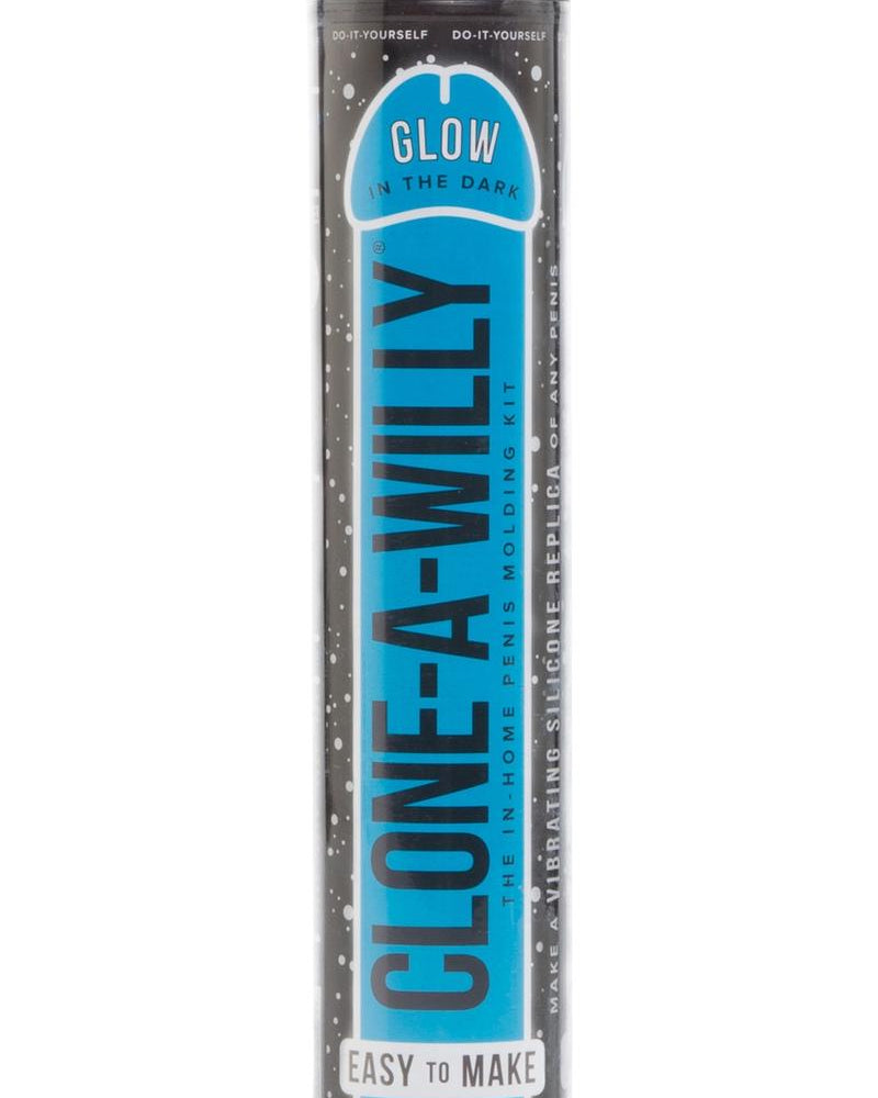 Clone A Willy Silicone Vibrating In Home Penis Molding Kit Glow In The Dark Blue