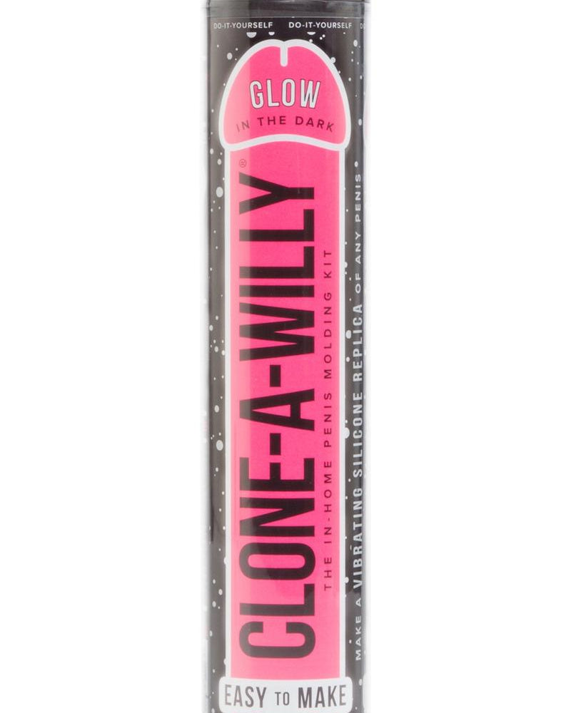 Clone A Willy Silicone Vibrating In Home Penis Molding Kit Glow In The Dark Pink