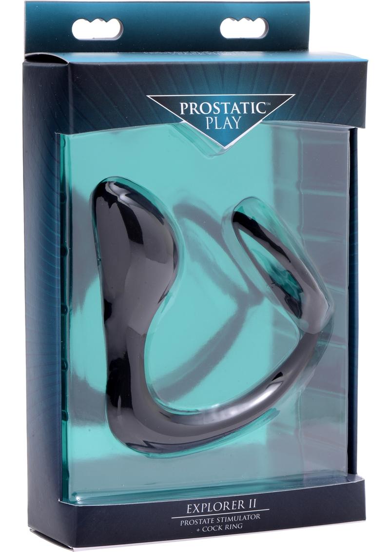 Prostatic Play Explorer 2 Prostate Stimulator And Cock Ring Silicone Black