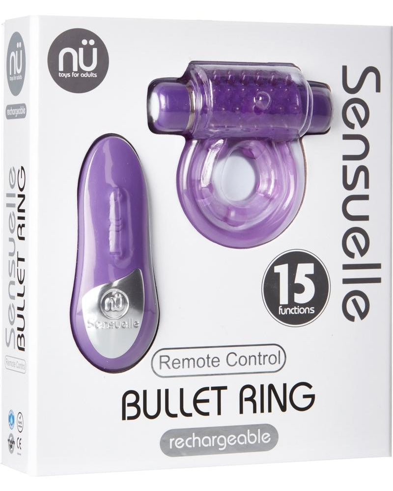 Anillo bala recargable con control remoto inalámbrico Nu Sensuelle 15X, resistente al agua, color azul